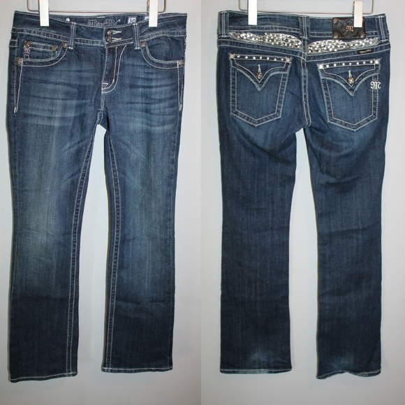 Miss Me Bootcut Jeans Rhinestones Wings HW7086 - Picture 7 of 7